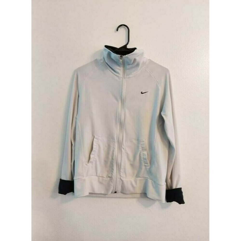 Women's Nike Lightweight Jacket - Medium - White/Black - Zip Up